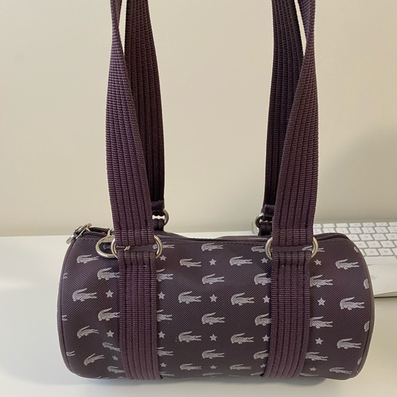 LACOSTE Rare Lacoste Print Medium Roll Bag, PURPLE - Picture 1 of 7